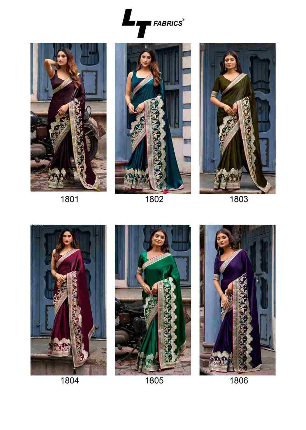 Classic Vol-18 By LT Fabrics 1801 To 1806 Series Indian Traditional Wear Collection Beautiful Stylish Fancy Colorful Party Wear & Occasional Wear Malai Silk Sarees At Wholesale Price
