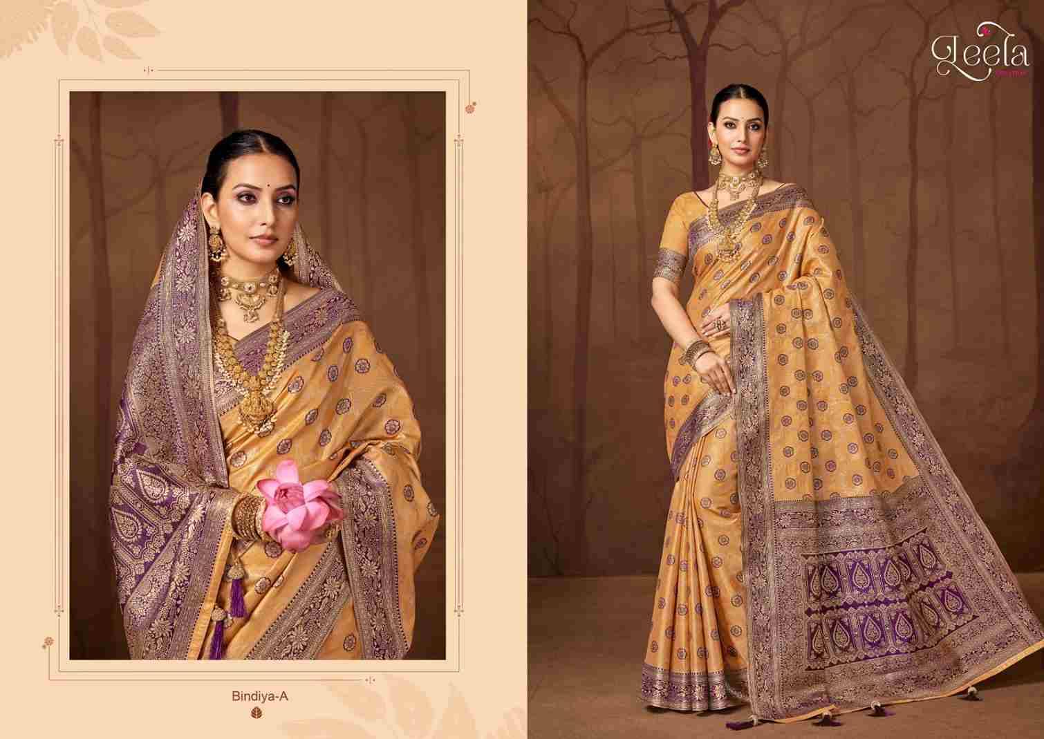 Bindiya By Leela Creation A To F Series Indian Traditional Wear Collection Beautiful Stylish Fancy Colorful Party Wear & Occasional Wear Fancy Sarees At Wholesale Price
