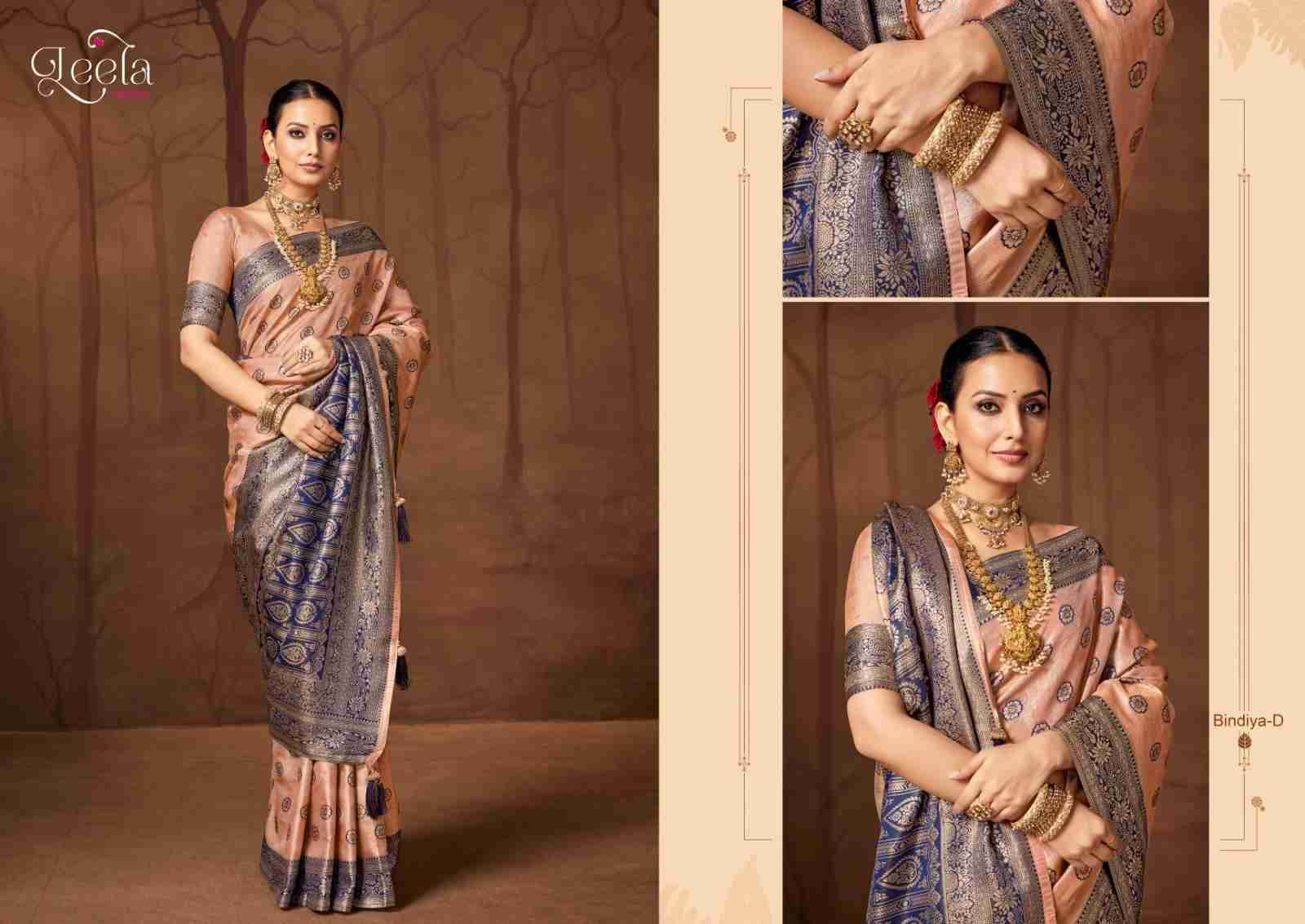 Bindiya By Leela Creation A To F Series Indian Traditional Wear Collection Beautiful Stylish Fancy Colorful Party Wear & Occasional Wear Fancy Sarees At Wholesale Price
