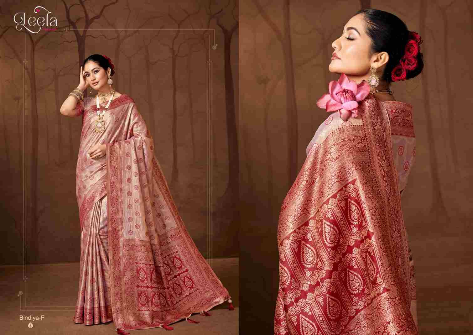 Bindiya By Leela Creation A To F Series Indian Traditional Wear Collection Beautiful Stylish Fancy Colorful Party Wear & Occasional Wear Fancy Sarees At Wholesale Price
