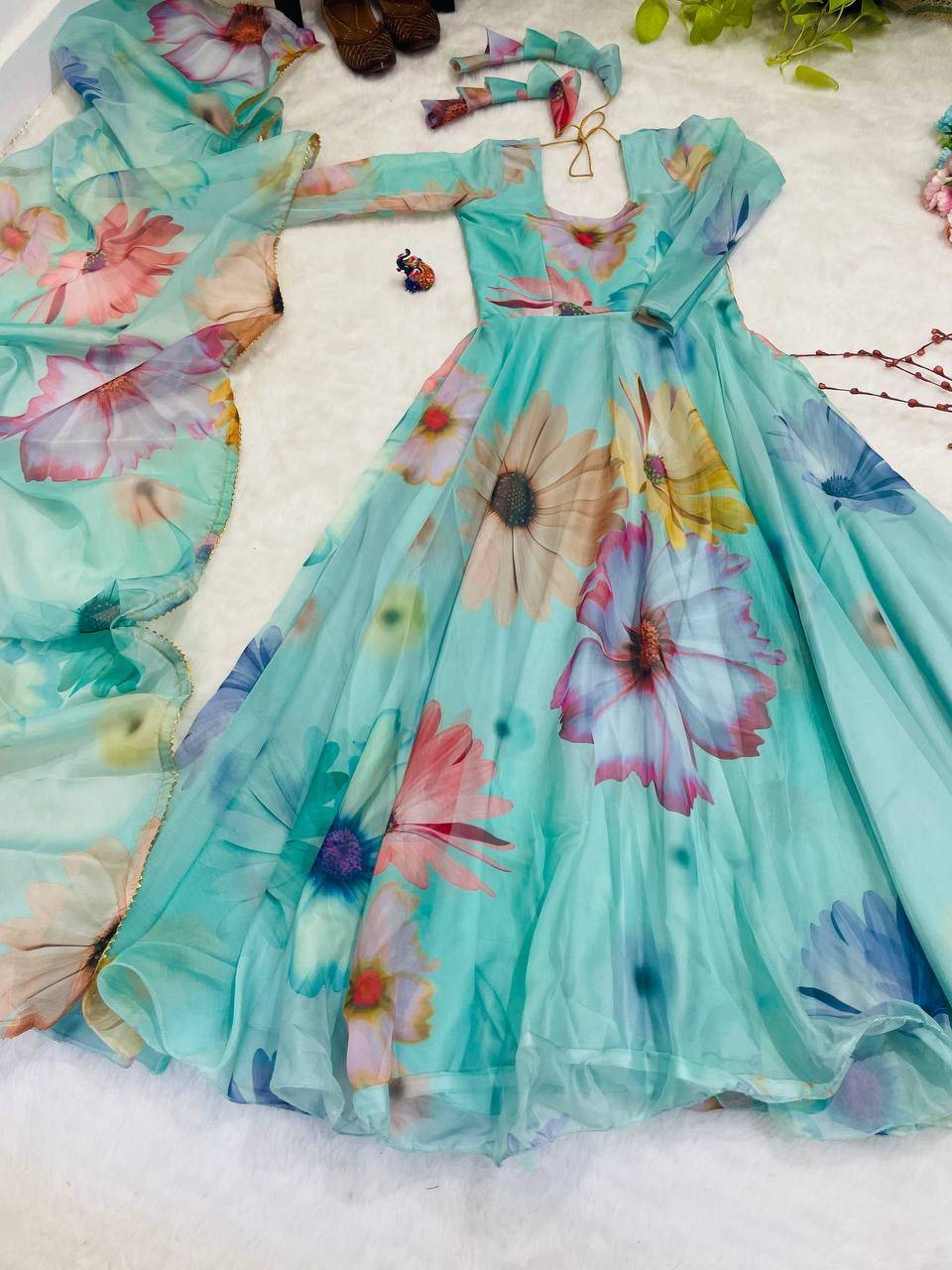 Mb-511 By Fashid Wholesale Designer Stylish Fancy Colorful Beautiful Party Wear & Ethnic Wear Collection Organza Taby Silk Gown At Wholesale Price