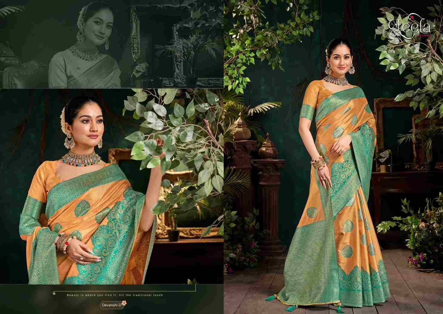 Devanshi By Leela Creation A To F Series Indian Traditional Wear Collection Beautiful Stylish Fancy Colorful Party Wear & Occasional Wear Fancy Sarees At Wholesale Price