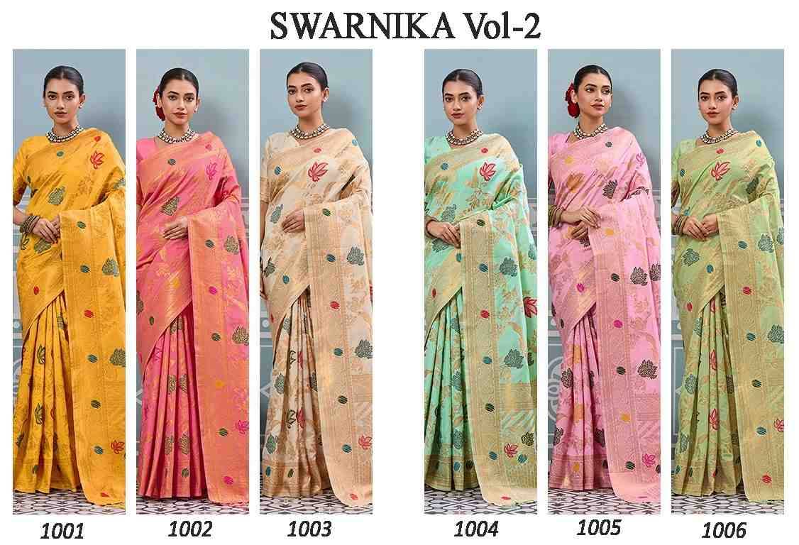 Swarnika Vol-2 By Fashid Wholesale 1001 To 1006 Series Indian Traditional Wear Collection Beautiful Stylish Fancy Colorful Party Wear & Occasional Wear Soft Silk Sarees At Wholesale Price