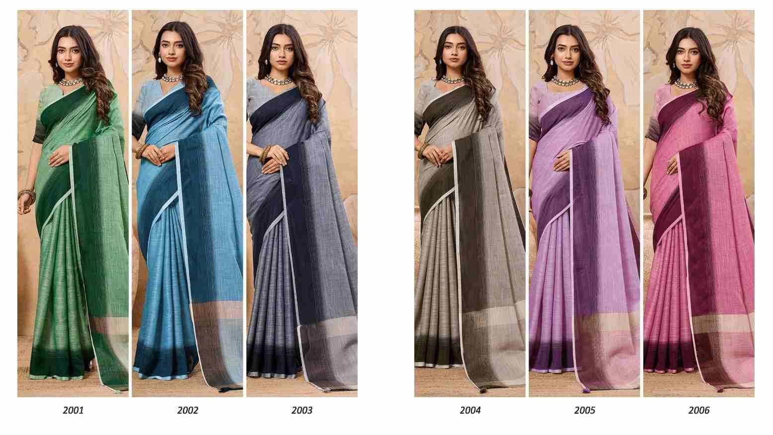 Karagiri Vol-2 By Fashid Wholesale 2001 To 2006 Series Indian Traditional Wear Collection Beautiful Stylish Fancy Colorful Party Wear & Occasional Wear Linen Sarees At Wholesale Price