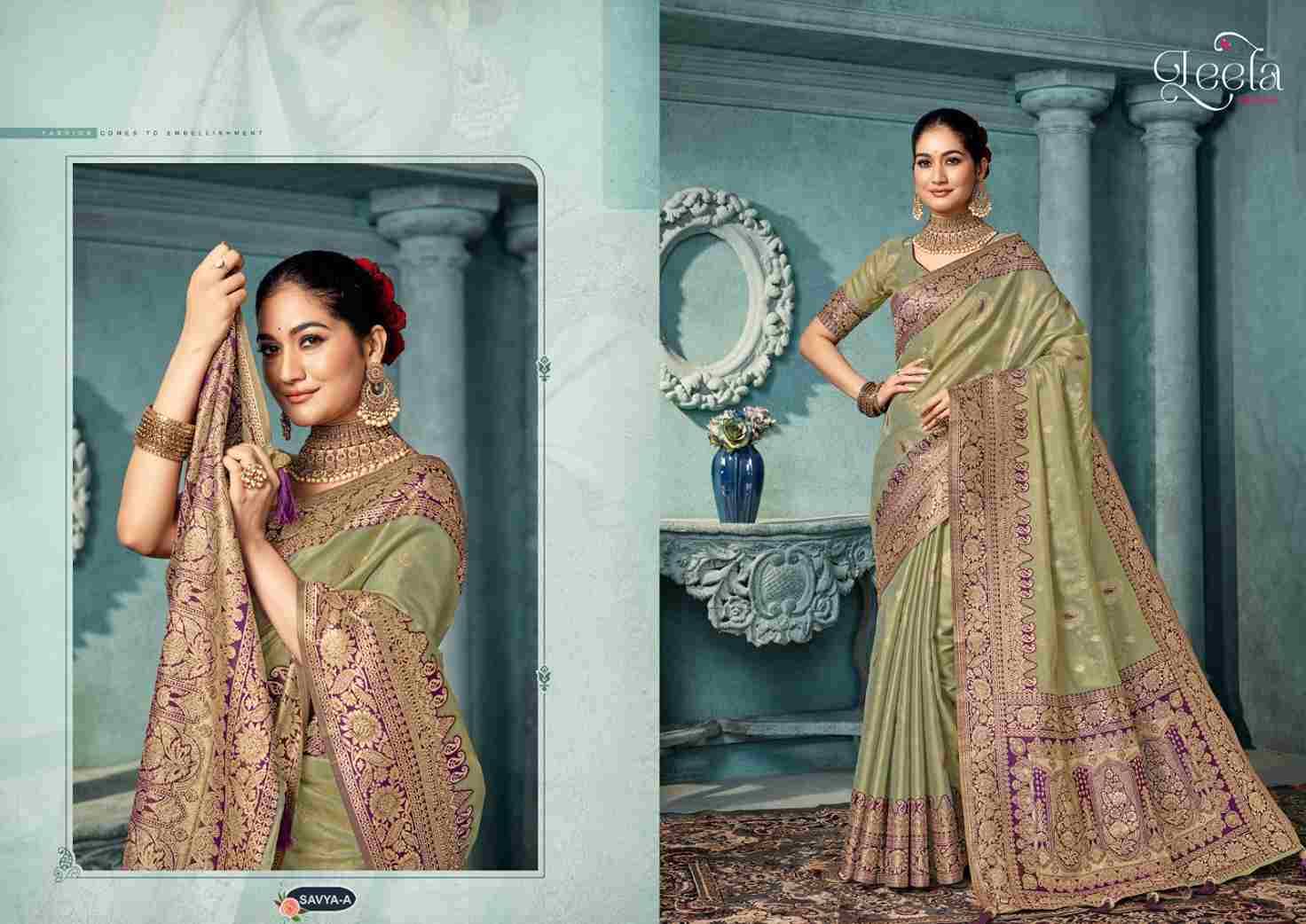 Savya By Leela Creation A To F Series Indian Traditional Wear Collection Beautiful Stylish Fancy Colorful Party Wear & Occasional Wear Fancy Sarees At Wholesale Price