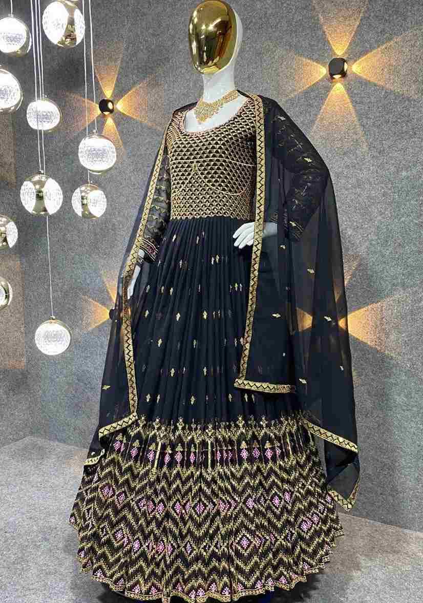 Df-04 By Fashid Wholesale Designer Stylish Fancy Colorful Beautiful Party Wear & Ethnic Wear Collection Faux Georgette Gown At Wholesale Price