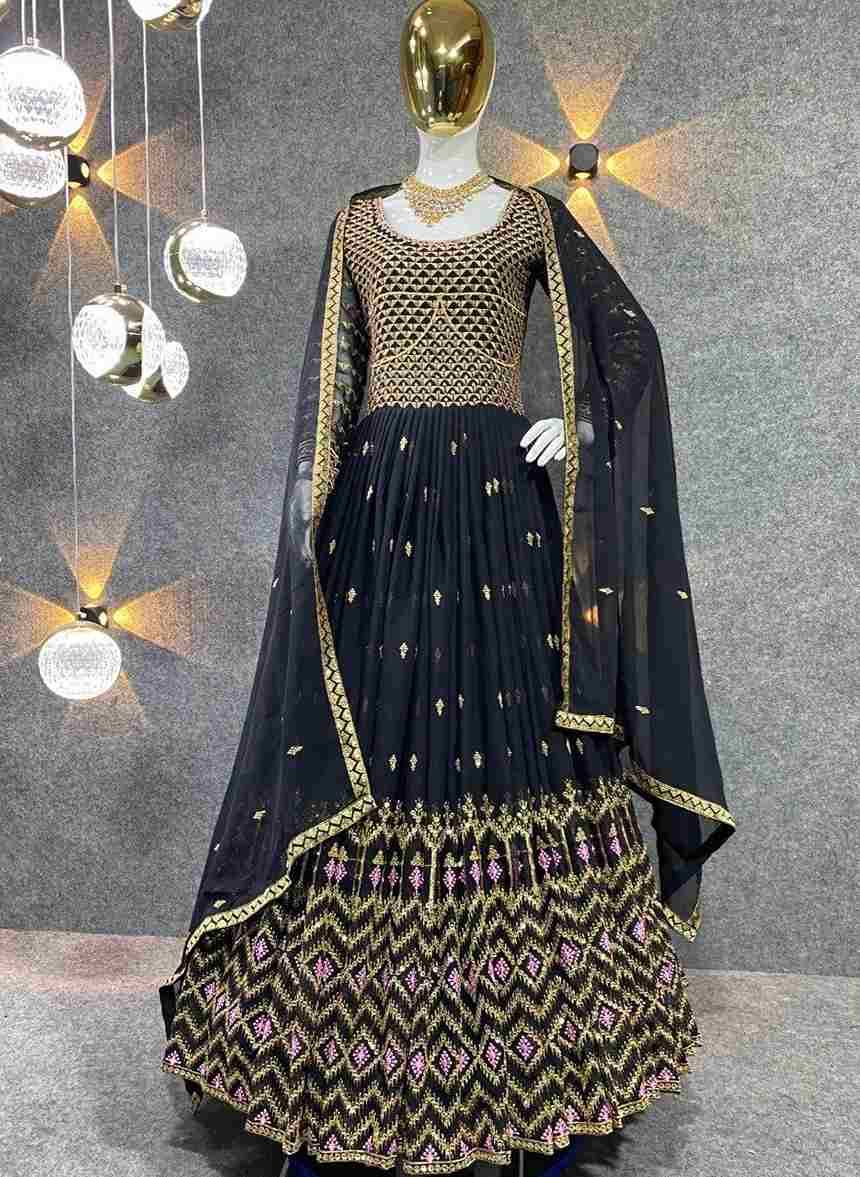 Df-04 By Fashid Wholesale Designer Stylish Fancy Colorful Beautiful Party Wear & Ethnic Wear Collection Faux Georgette Gown At Wholesale Price