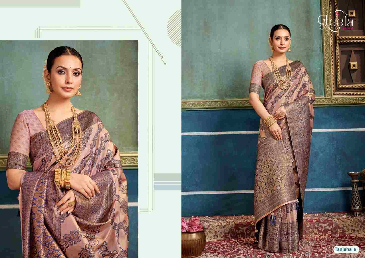 Tanisha By Leela Creation A To F Series Indian Traditional Wear Collection Beautiful Stylish Fancy Colorful Party Wear & Occasional Wear Fancy Sarees At Wholesale Price