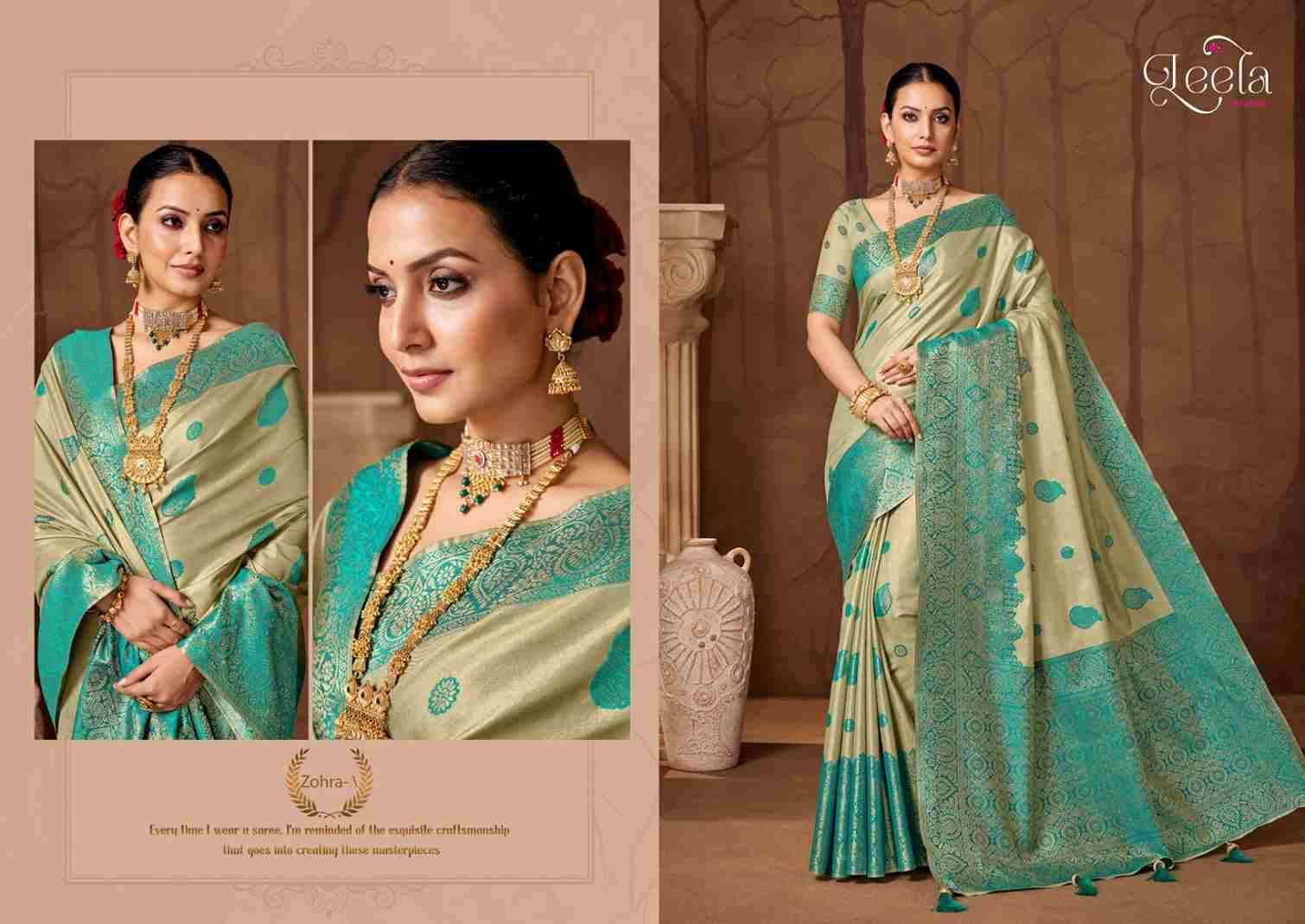 Zohra By Leela Creation A To F Series Indian Traditional Wear Collection Beautiful Stylish Fancy Colorful Party Wear & Occasional Wear Fancy Sarees At Wholesale Price