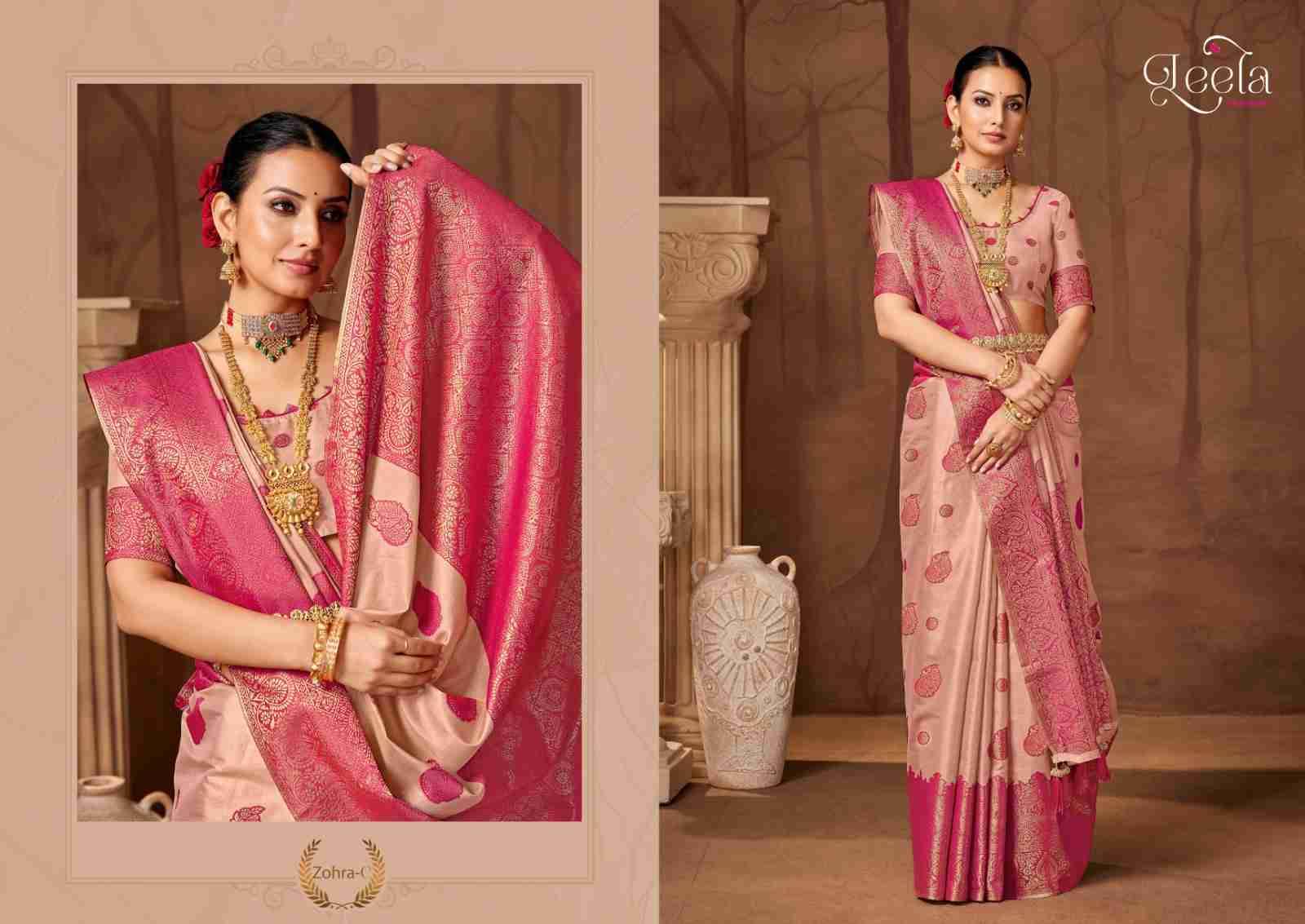 Zohra By Leela Creation A To F Series Indian Traditional Wear Collection Beautiful Stylish Fancy Colorful Party Wear & Occasional Wear Fancy Sarees At Wholesale Price
