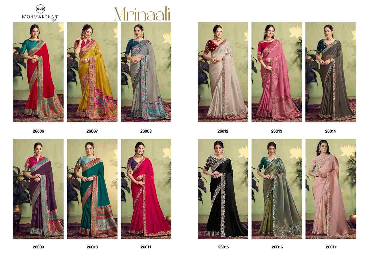 Mrinaali By Mohmanthan 26006 To 26017 Series Indian Traditional Wear Collection Beautiful Stylish Fancy Colorful Party Wear & Occasional Wear Fancy Sarees At Wholesale Price