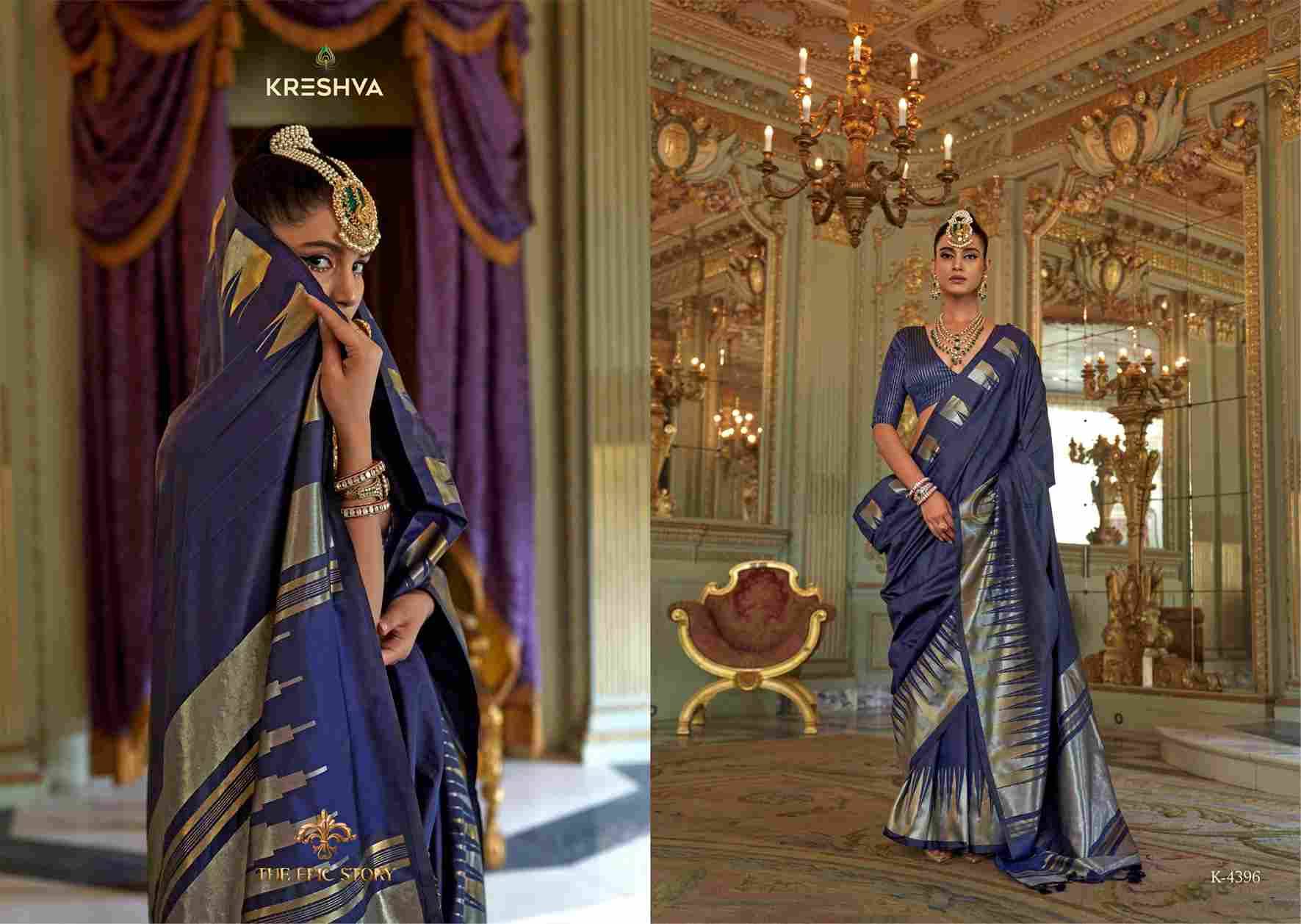 Antariksh By Kreshva 4393 To 4398 Series Indian Traditional Wear Collection Beautiful Stylish Fancy Colorful Party Wear & Occasional Wear Silk Sarees At Wholesale Price