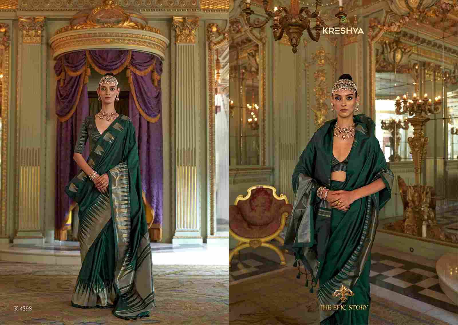 Antariksh By Kreshva 4393 To 4398 Series Indian Traditional Wear Collection Beautiful Stylish Fancy Colorful Party Wear & Occasional Wear Silk Sarees At Wholesale Price
