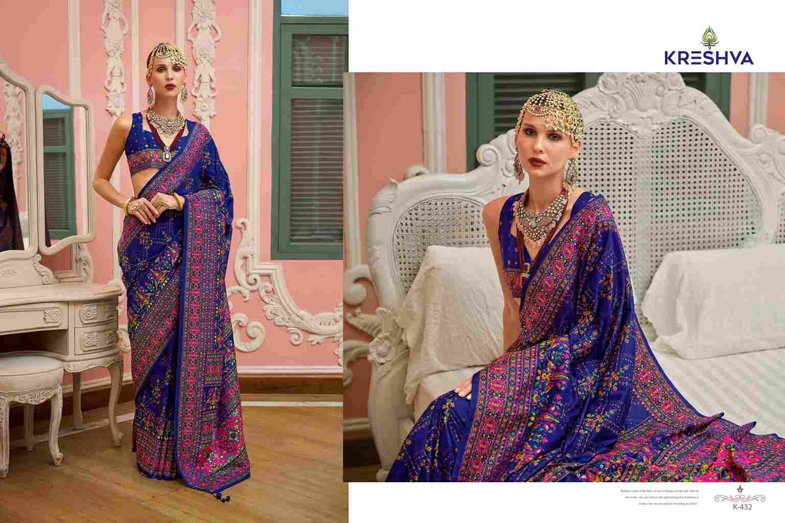 Kashmir Vol-4 By Kreshva 429 To 436 Series Indian Traditional Wear Collection Beautiful Stylish Fancy Colorful Party Wear & Occasional Wear Banarasi Silk Sarees At Wholesale Price
