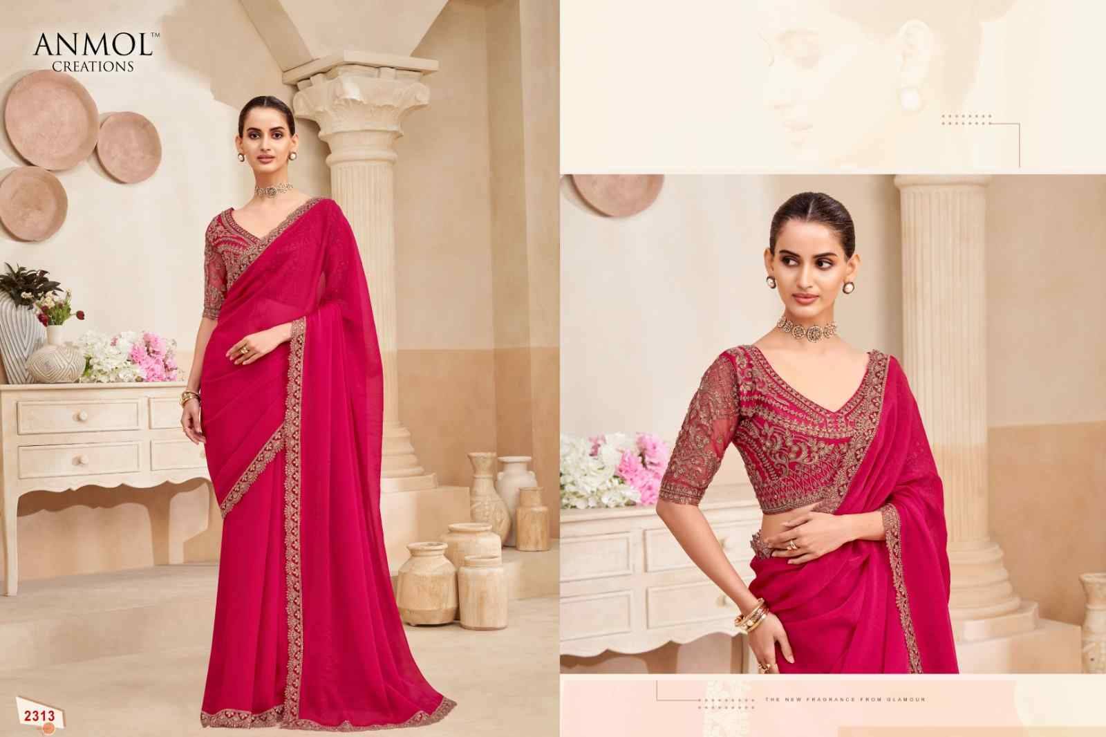 Kaina Vol-4 By Anmol Creation 2301 To 2315 Series Indian Traditional Wear Collection Beautiful Stylish Fancy Colorful Party Wear & Occasional Wear Organza/Fendy Sarees At Wholesale Price