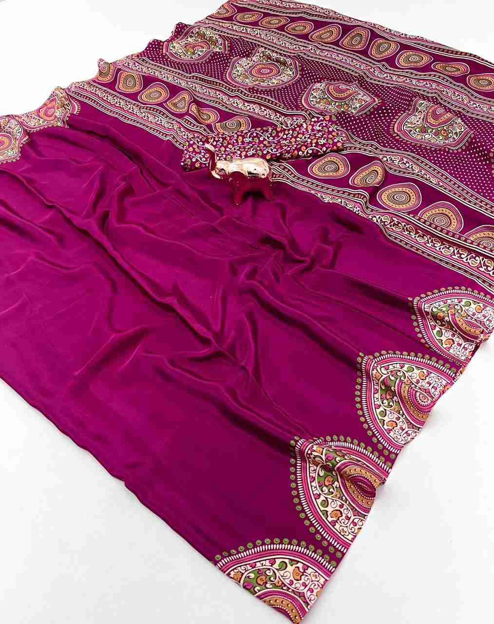 Vt-Kajarkha By Fashid Wholesale 01 To 06 Series Indian Traditional Wear Collection Beautiful Stylish Fancy Colorful Party Wear & Occasional Wear Pure Crape Satin Sarees At Wholesale Price