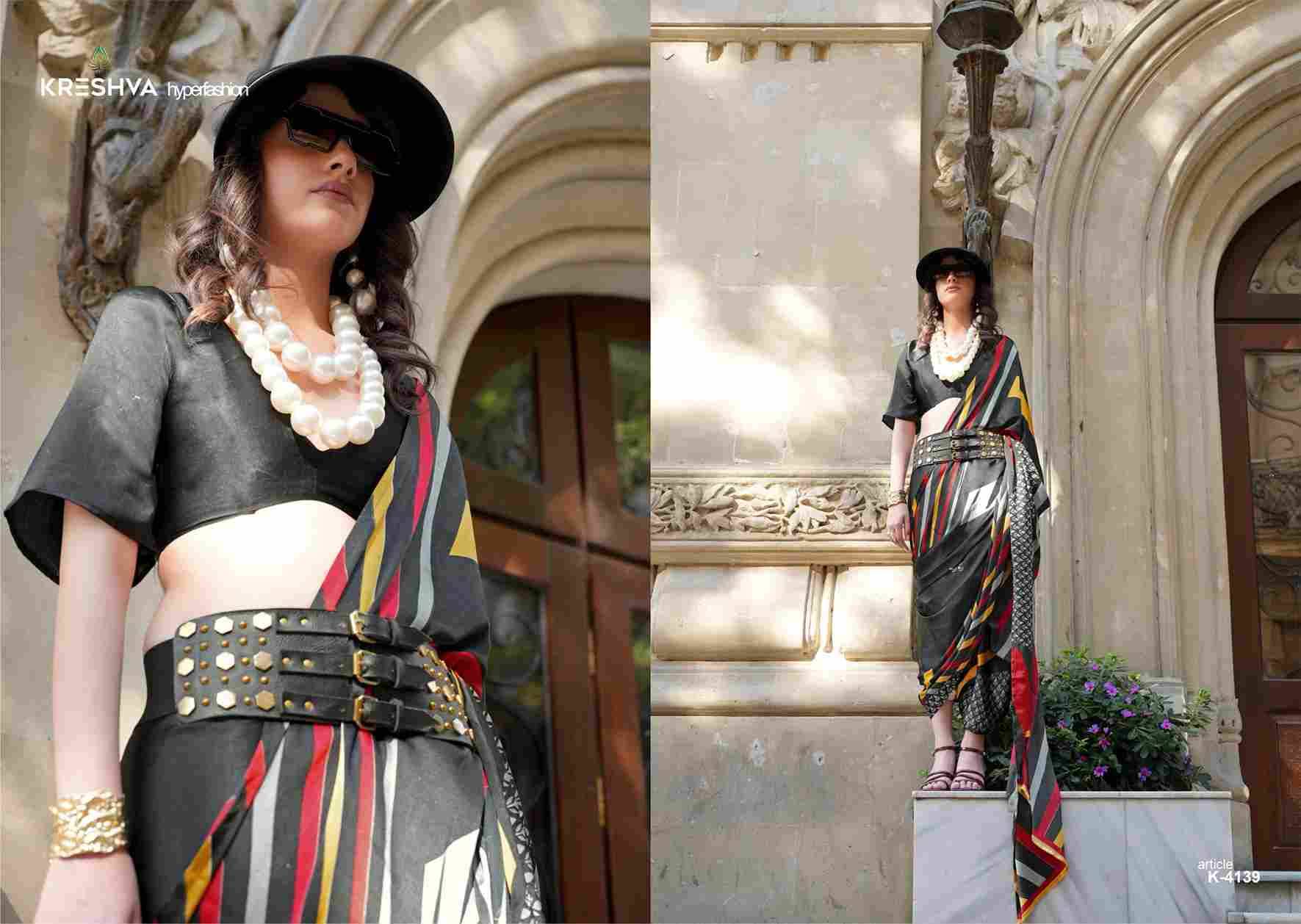 Elizabeth By Kreshva 4134 To 4141 Series Indian Traditional Wear Collection Beautiful Stylish Fancy Colorful Party Wear & Occasional Wear Satin Sarees At Wholesale Price