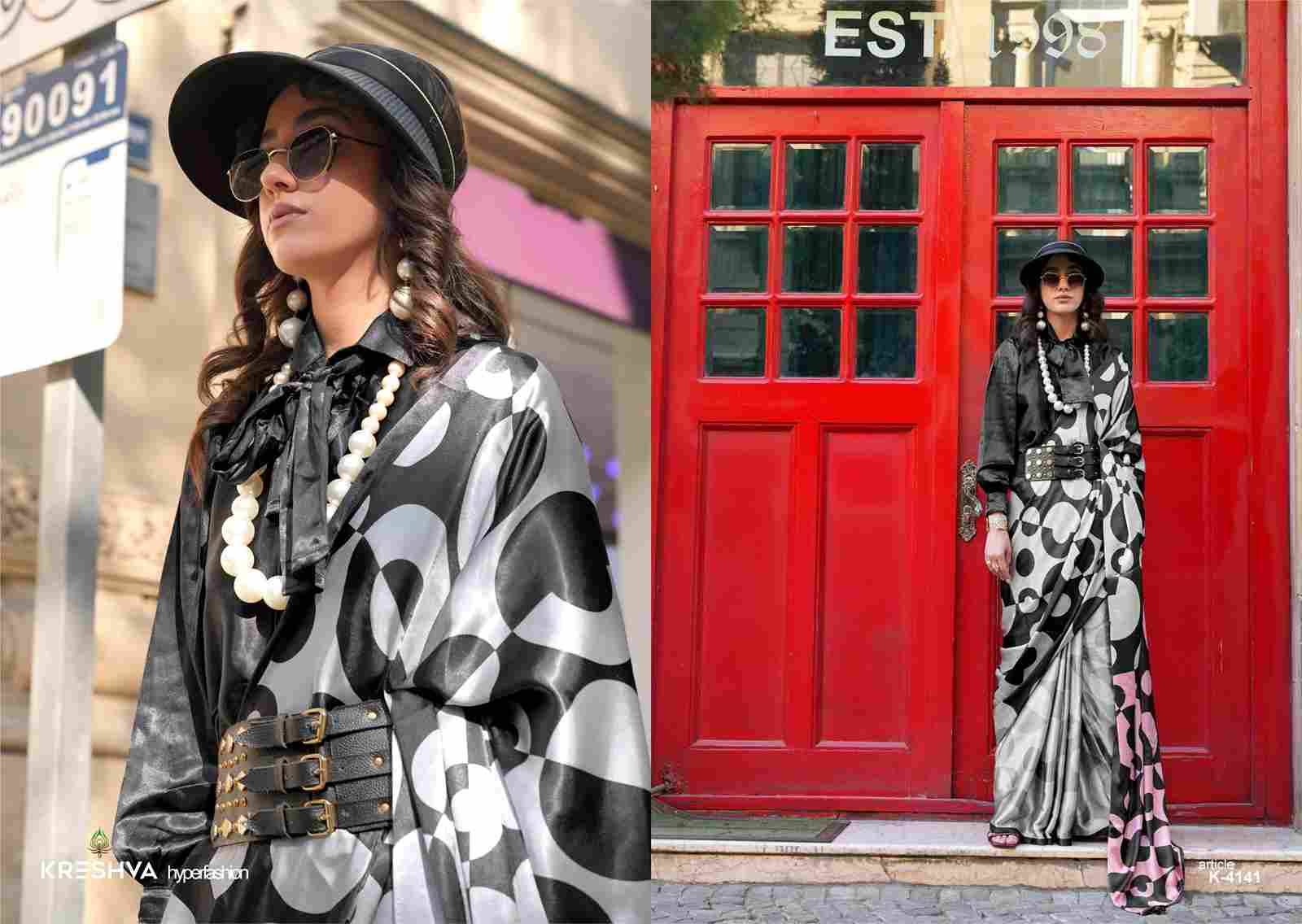 Elizabeth By Kreshva 4134 To 4141 Series Indian Traditional Wear Collection Beautiful Stylish Fancy Colorful Party Wear & Occasional Wear Satin Sarees At Wholesale Price