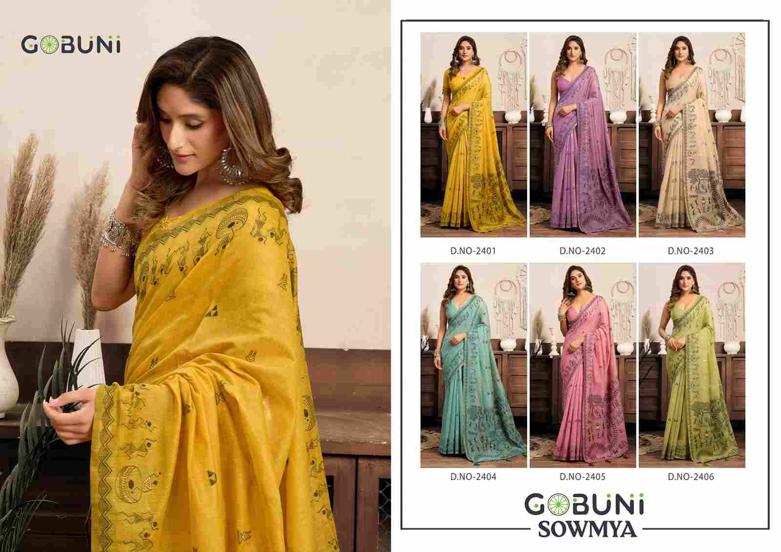 Sowmya By Gobuni 2401 To 2406 Series Indian Traditional Wear Collection Beautiful Stylish Fancy Colorful Party Wear & Occasional Wear Fancy Sarees At Wholesale Price