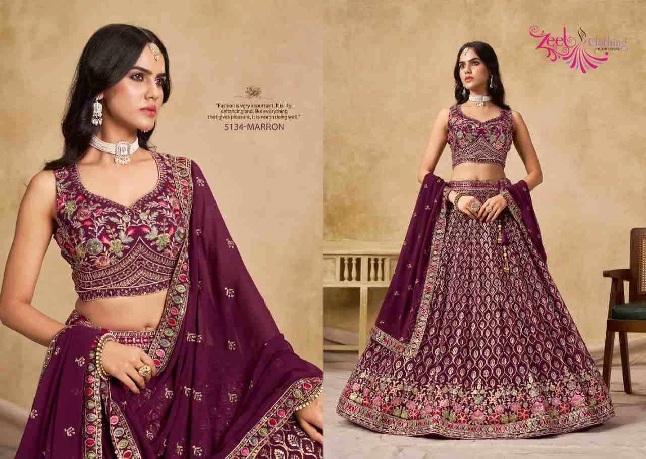 Culture By Zeel Clothing 5134-A To 5134-E Series Designer Beautiful Collection Occasional Wear & Party Wear Georgette Lehengas At Wholesale Price