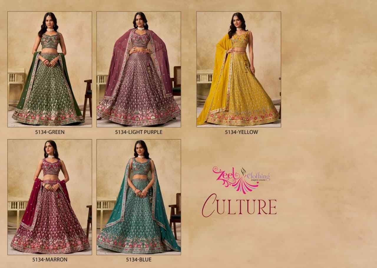 Culture By Zeel Clothing 5134-A To 5134-E Series Designer Beautiful Collection Occasional Wear & Party Wear Georgette Lehengas At Wholesale Price