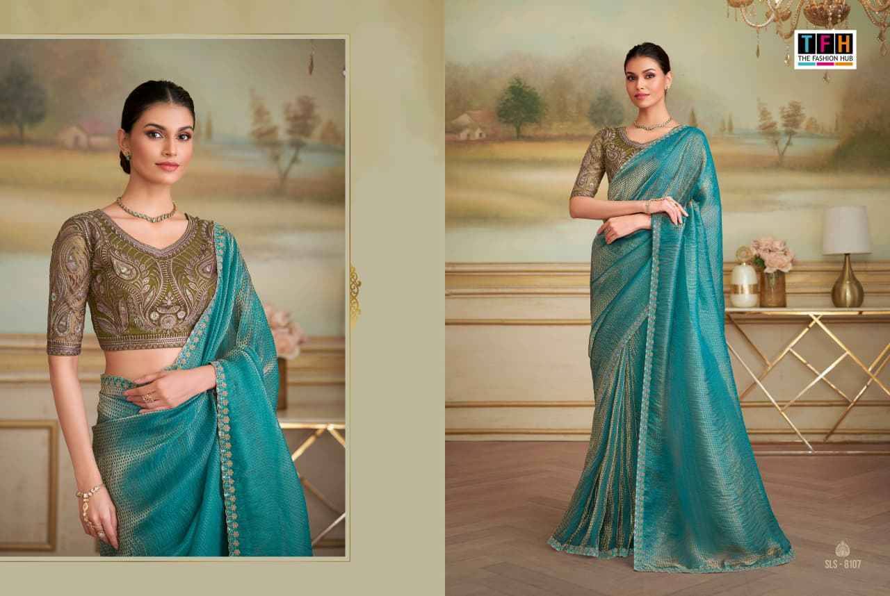 Salsa Style Vol-5 By TFH 8101 To 8116 Series Indian Traditional Wear Collection Beautiful Stylish Fancy Colorful Party Wear & Occasional Wear Georgette/Satin Sarees At Wholesale Price