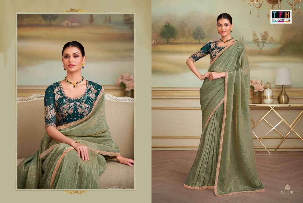 Salsa Style Vol-5 By TFH 8101 To 8116 Series Indian Traditional Wear Collection Beautiful Stylish Fancy Colorful Party Wear & Occasional Wear Georgette/Satin Sarees At Wholesale Price