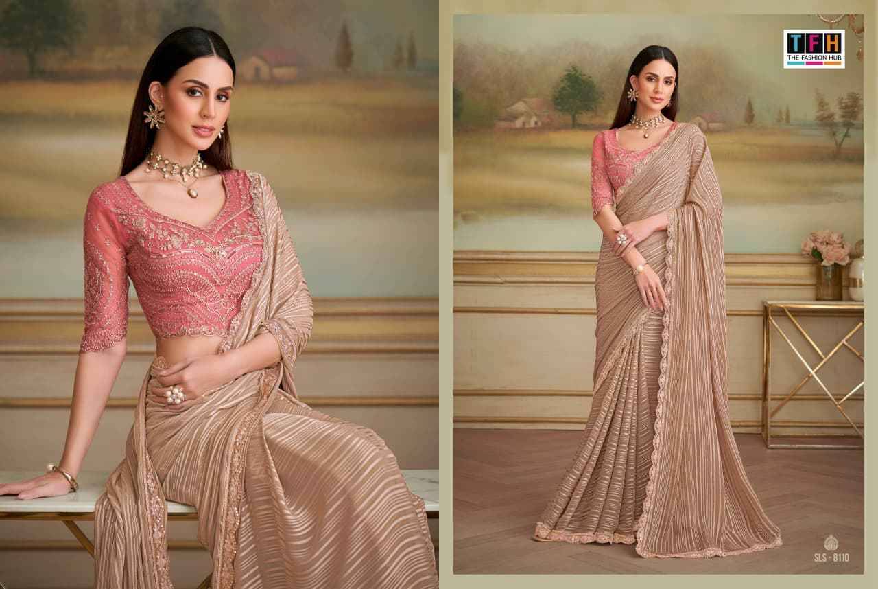 Salsa Style Vol-5 By TFH 8101 To 8116 Series Indian Traditional Wear Collection Beautiful Stylish Fancy Colorful Party Wear & Occasional Wear Georgette/Satin Sarees At Wholesale Price