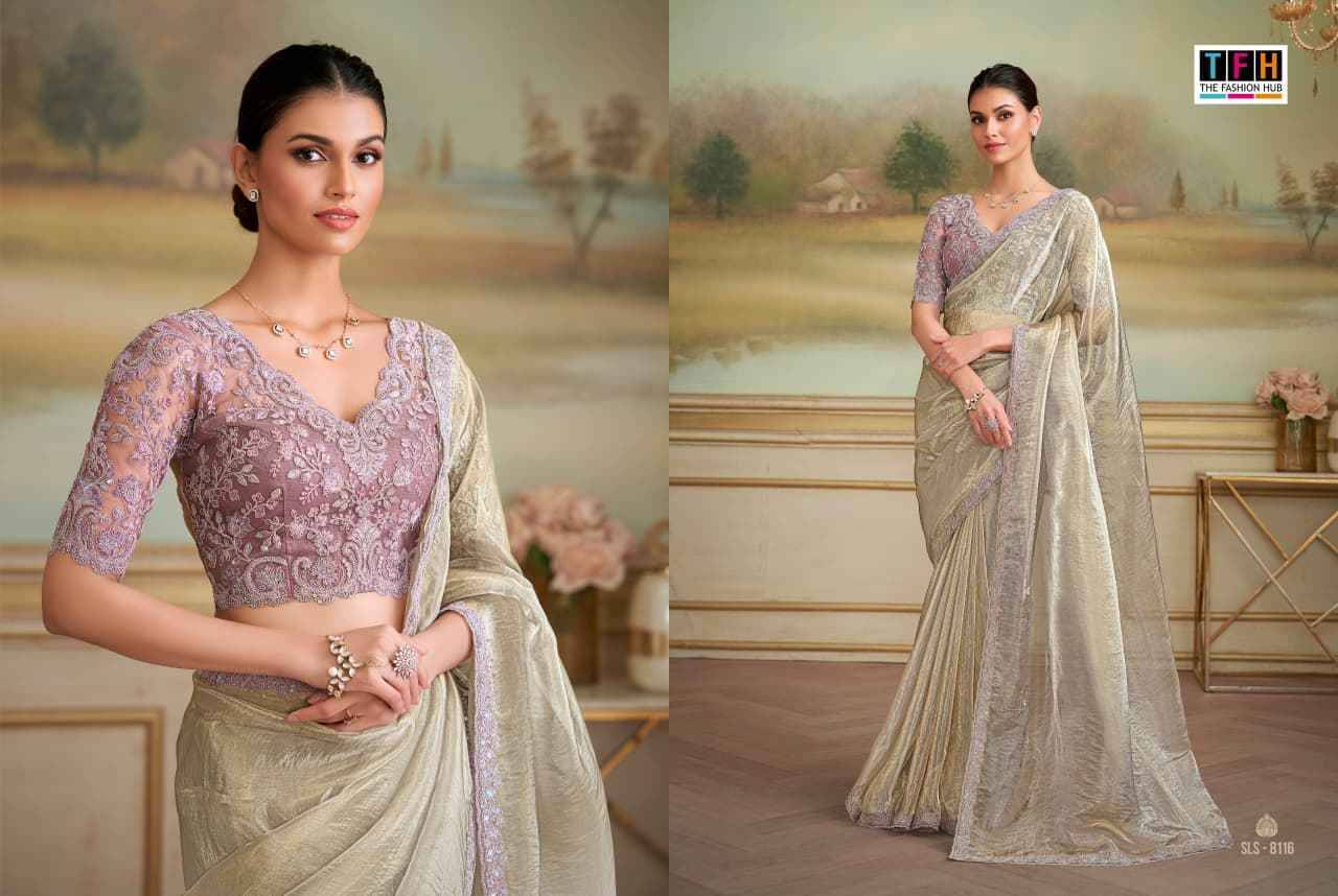 Salsa Style Vol-5 By TFH 8101 To 8116 Series Indian Traditional Wear Collection Beautiful Stylish Fancy Colorful Party Wear & Occasional Wear Georgette/Satin Sarees At Wholesale Price