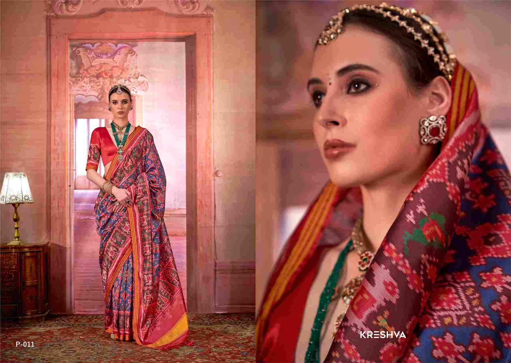 Patola Royal By Kreshva 009 To 012 Series Indian Traditional Wear Collection Beautiful Stylish Fancy Colorful Party Wear & Occasional Wear Silk Sarees At Wholesale Price