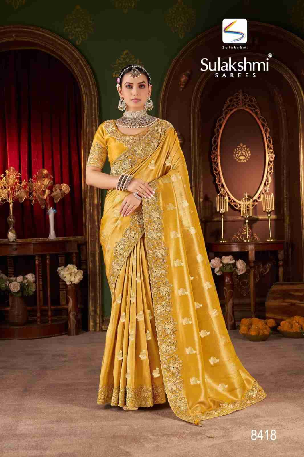 Bridal Vol-1 By Sulakshmi 8413 To 8421 Series Indian Traditional Wear Collection Beautiful Stylish Fancy Colorful Party Wear & Occasional Wear Viscose Jacquard Silk Sarees At Wholesale Price