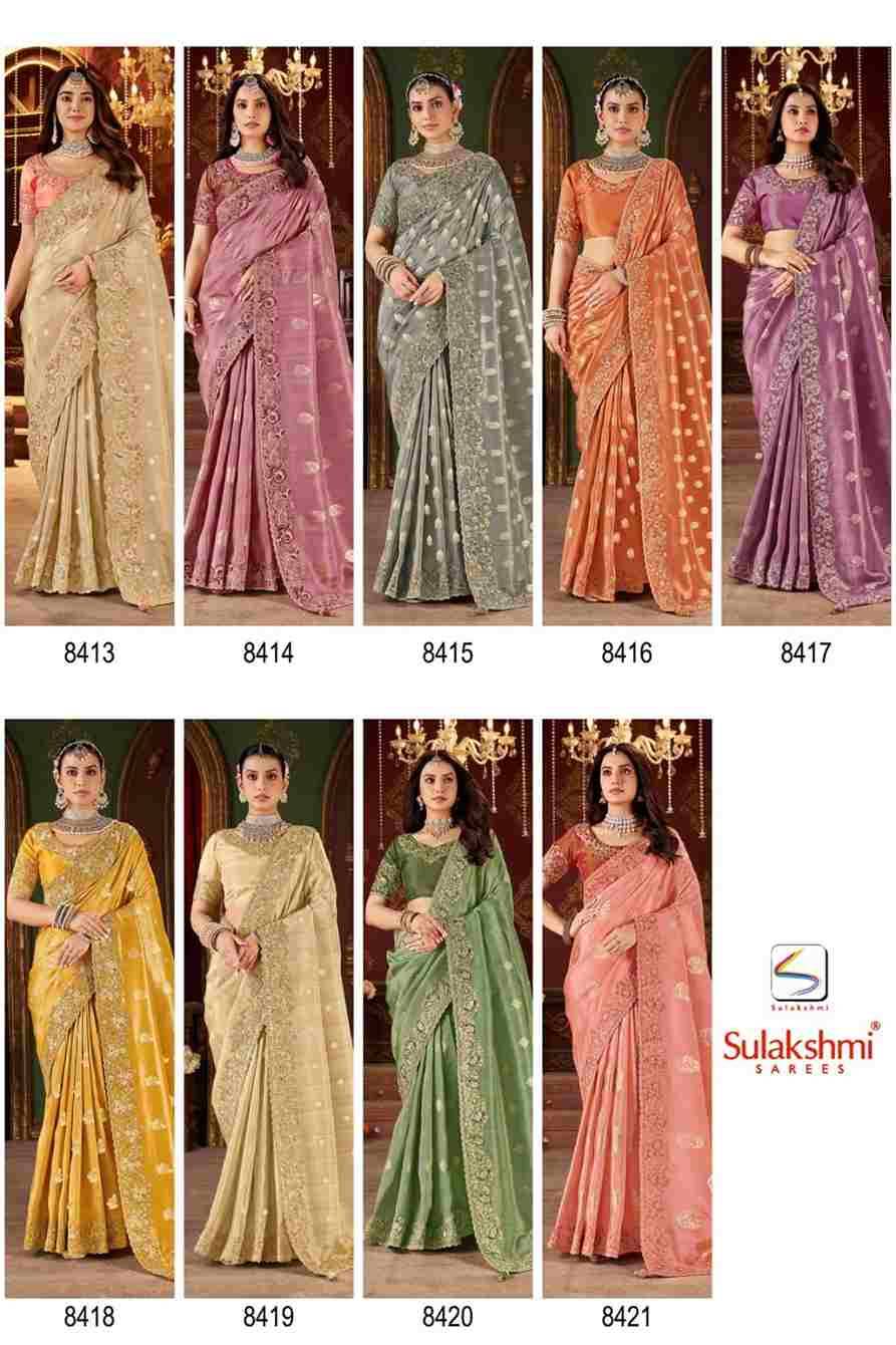 Bridal Vol-1 By Sulakshmi 8413 To 8421 Series Indian Traditional Wear Collection Beautiful Stylish Fancy Colorful Party Wear & Occasional Wear Viscose Jacquard Silk Sarees At Wholesale Price