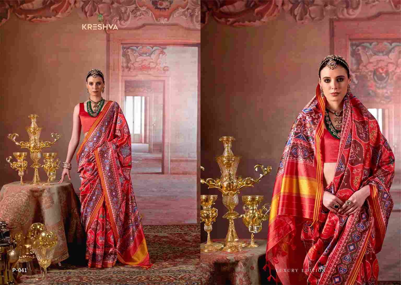 Patola Luxury By Kreshva 039 To 042 Series Indian Traditional Wear Collection Beautiful Stylish Fancy Colorful Party Wear & Occasional Wear Silk Sarees At Wholesale Price