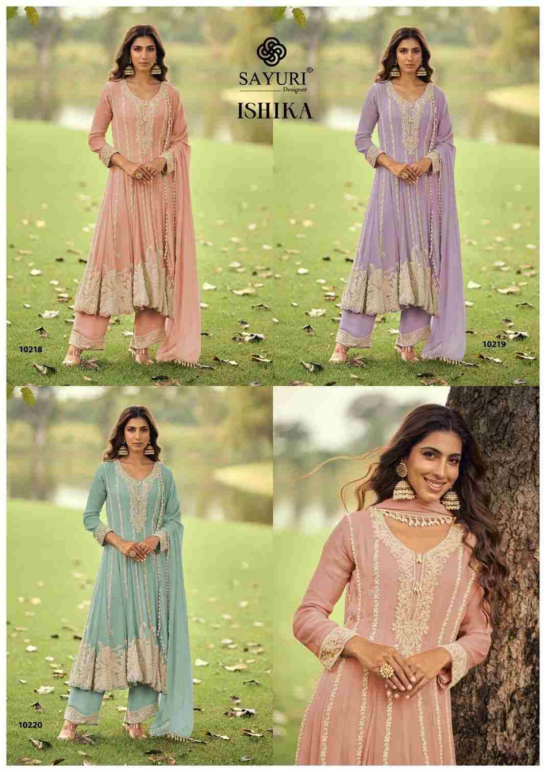 Ishika By Sayuri 10218 To 10220 Series Beautiful Anarkali Suits Colorful Stylish Fancy Casual Wear & Ethnic Wear Premium Georgette Dresses At Wholesale Price