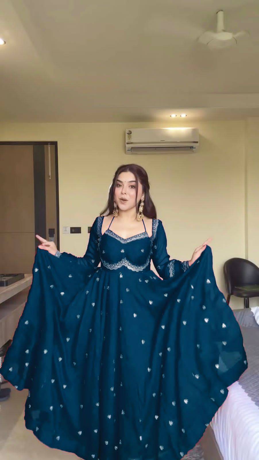 R-5924 By Fashid Wholesale 01 To 07 Series Beautiful Anarkali Suits Colorful Stylish Fancy Casual Wear & Ethnic Wear Faux Georgette Dresses At Wholesale Price