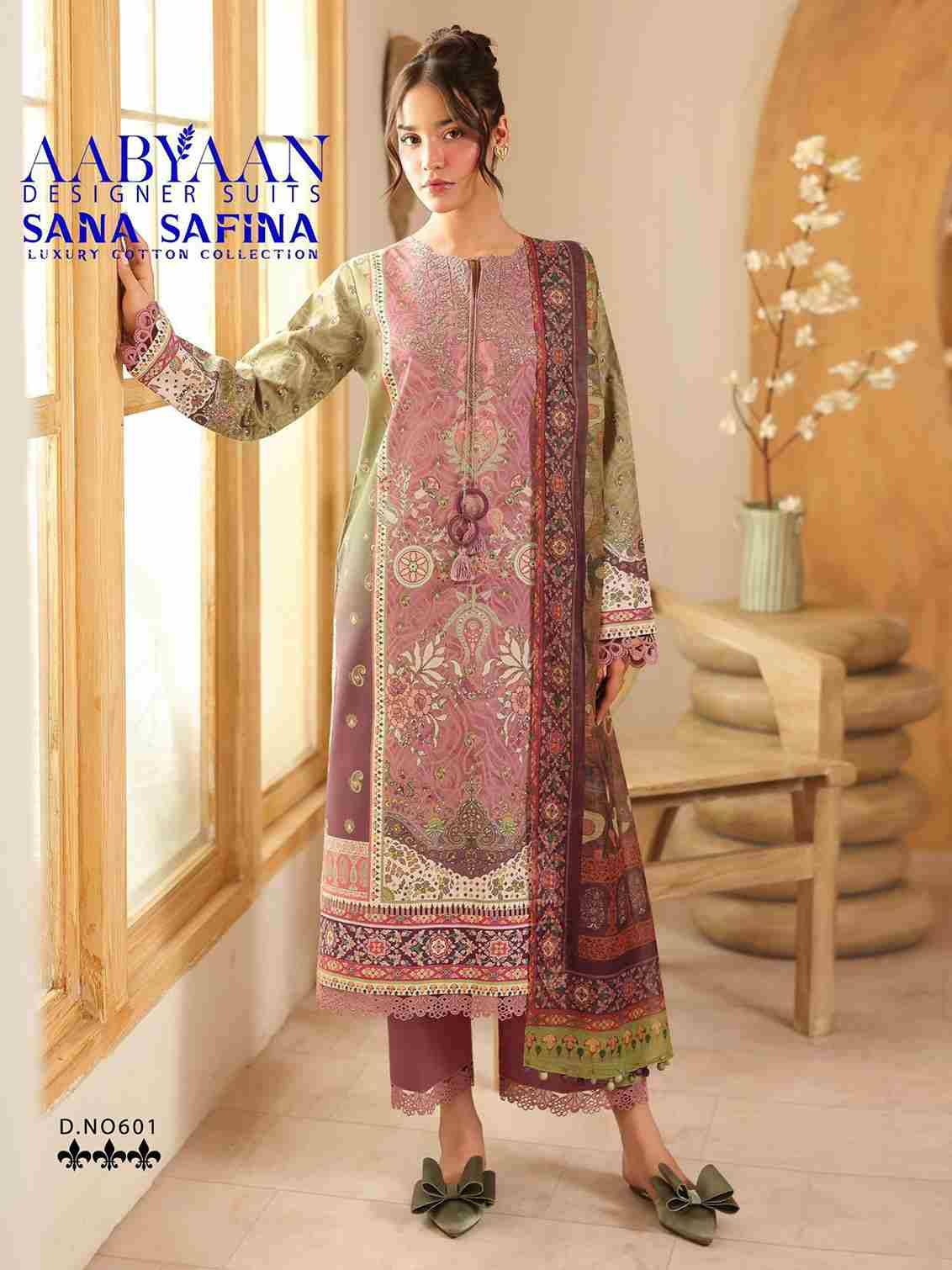 Sana Safina Vol-6 By Aabyaan 601 To 606 Series Beautiful Stylish Festive Suits Fancy Colorful Casual Wear & Ethnic Wear & Ready To Wear Pure Cotton Dresses At Wholesale Price