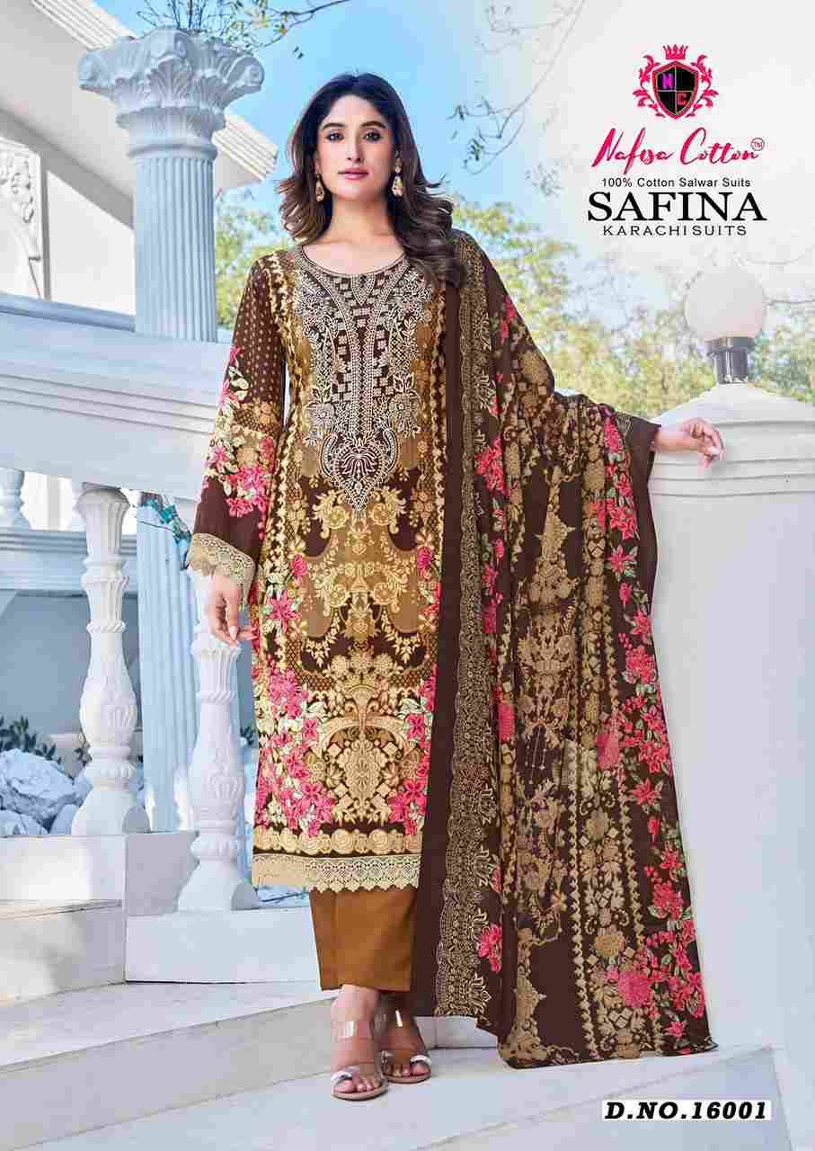 Safina Vol-16 By Nafisa Cotton 16001 To 16006 Series Beautiful Festive Suits Colorful Stylish Fancy Casual Wear & Ethnic Wear Pure Cotton Embroidered Dresses At Wholesale Price