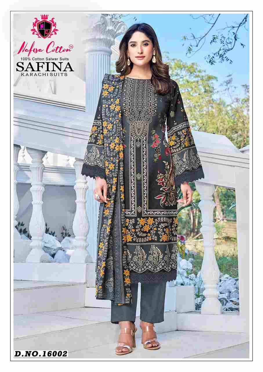 Safina Vol-16 By Nafisa Cotton 16001 To 16006 Series Beautiful Festive Suits Colorful Stylish Fancy Casual Wear & Ethnic Wear Pure Cotton Embroidered Dresses At Wholesale Price