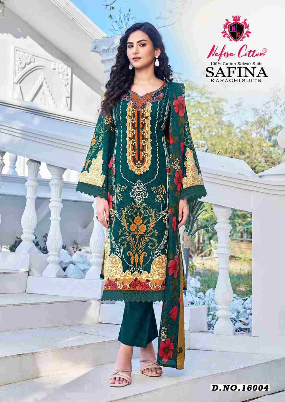Safina Vol-16 By Nafisa Cotton 16001 To 16006 Series Beautiful Festive Suits Colorful Stylish Fancy Casual Wear & Ethnic Wear Pure Cotton Embroidered Dresses At Wholesale Price