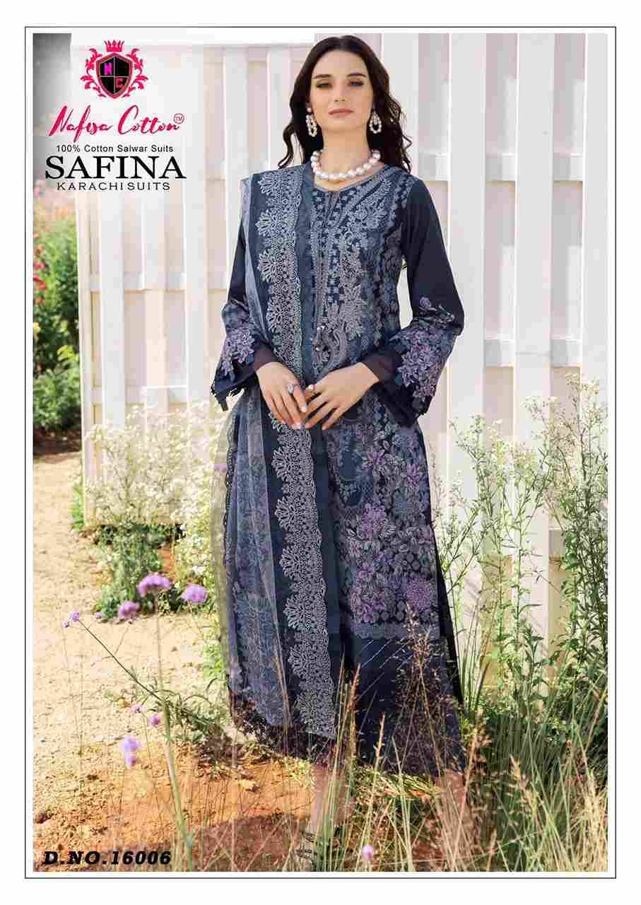 Safina Vol-16 By Nafisa Cotton 16001 To 16006 Series Beautiful Festive Suits Colorful Stylish Fancy Casual Wear & Ethnic Wear Pure Cotton Embroidered Dresses At Wholesale Price