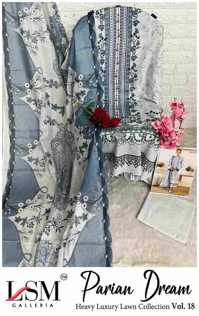 Parian Dream Vol-18 By Lsm Galleria 1801 To 1806 Series Beautiful Festive Suits Colorful Stylish Fancy Casual Wear & Ethnic Wear Pure Lawn Print With Work Dresses At Wholesale Price