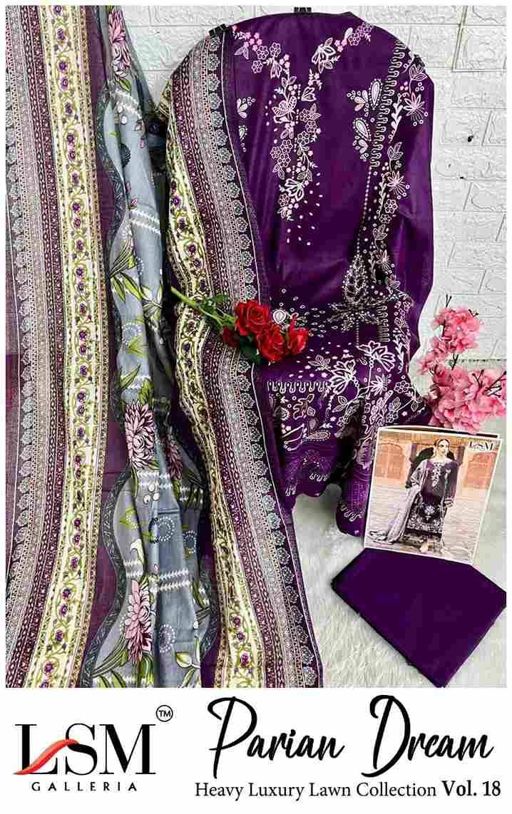 Parian Dream Vol-18 By Lsm Galleria 1801 To 1806 Series Beautiful Festive Suits Colorful Stylish Fancy Casual Wear & Ethnic Wear Pure Lawn Print With Work Dresses At Wholesale Price