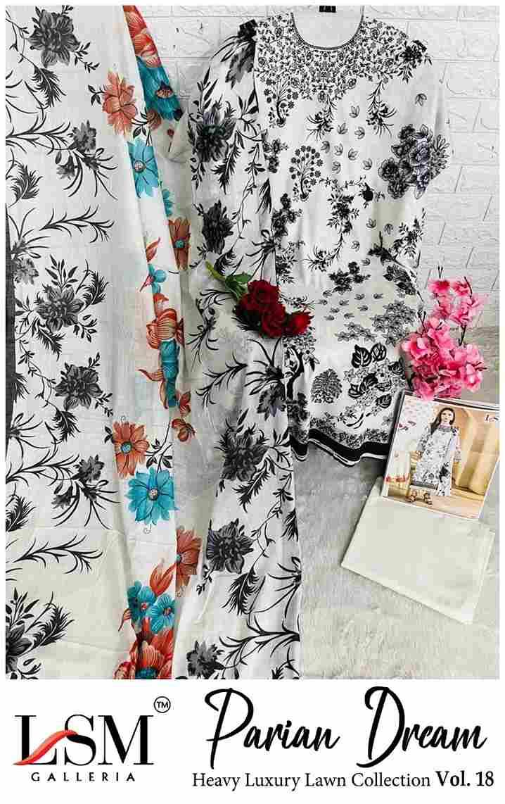 Parian Dream Vol-18 By Lsm Galleria 1801 To 1806 Series Beautiful Festive Suits Colorful Stylish Fancy Casual Wear & Ethnic Wear Pure Lawn Print With Work Dresses At Wholesale Price