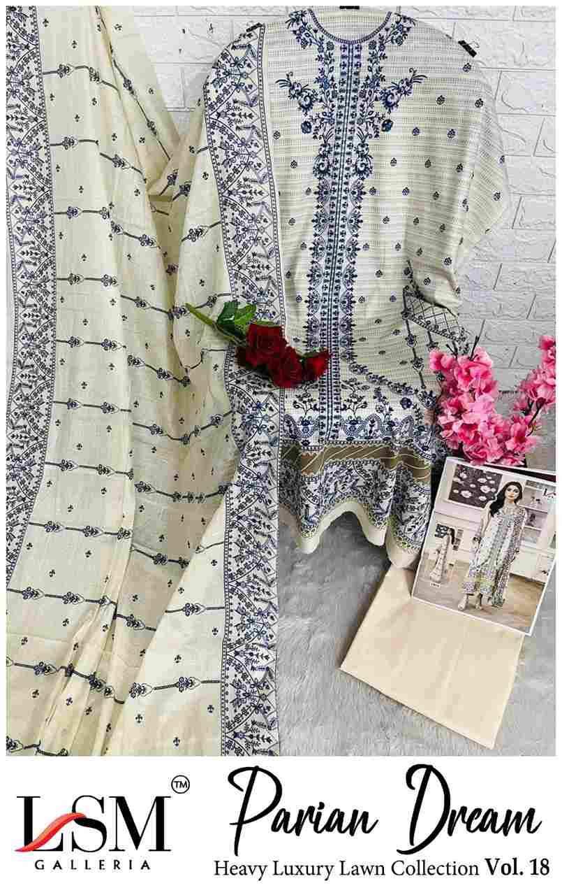 Parian Dream Vol-18 By Lsm Galleria 1801 To 1806 Series Beautiful Festive Suits Colorful Stylish Fancy Casual Wear & Ethnic Wear Pure Lawn Print With Work Dresses At Wholesale Price