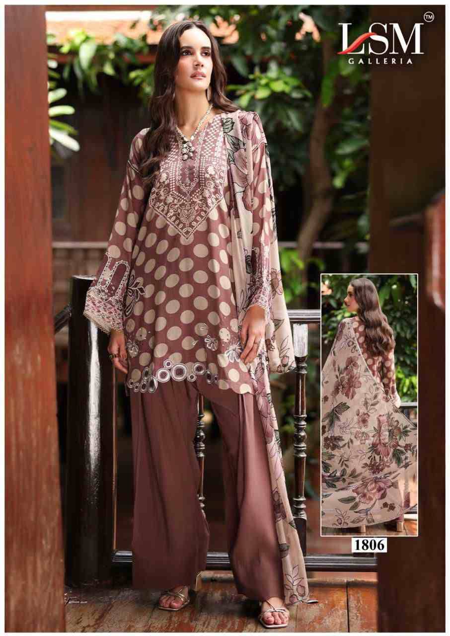 Parian Dream Vol-18 By Lsm Galleria 1801 To 1806 Series Beautiful Festive Suits Colorful Stylish Fancy Casual Wear & Ethnic Wear Pure Lawn Print With Work Dresses At Wholesale Price