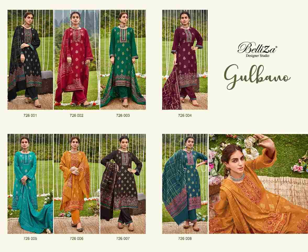 Gulbano By Belliza 726-001 To 726-008 Series Beautiful Festive Suits Stylish Fancy Colorful Casual Wear & Ethnic Wear Pure Pashmina Print Dresses At Wholesale Price
