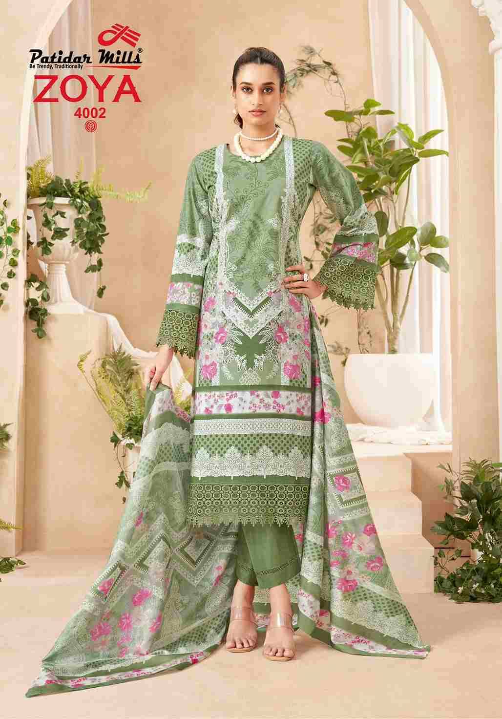 Zoya Vol-4 By Patidar Mills 4001 To 4008 Series Beautiful Festive Suits Stylish Fancy Colorful Casual Wear & Ethnic Wear Heavy Cotton Print Dresses At Wholesale Price