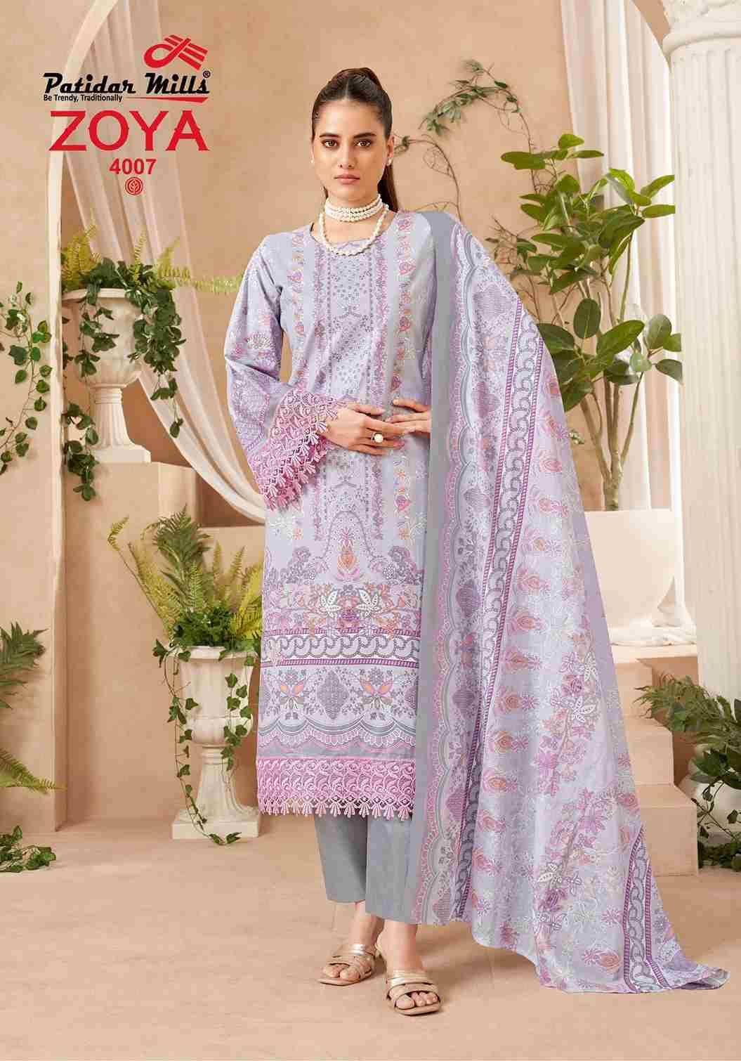 Zoya Vol-4 By Patidar Mills 4001 To 4008 Series Beautiful Festive Suits Stylish Fancy Colorful Casual Wear & Ethnic Wear Heavy Cotton Print Dresses At Wholesale Price