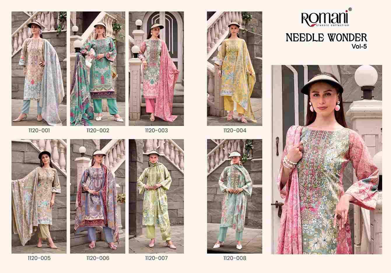 Needle Wonder Vol-5 By Romani 1120-001 To 1120-008 Series Beautiful Festive Suits Stylish Fancy Colorful Casual Wear & Ethnic Wear Soft Cotton Print Dresses At Wholesale Price
