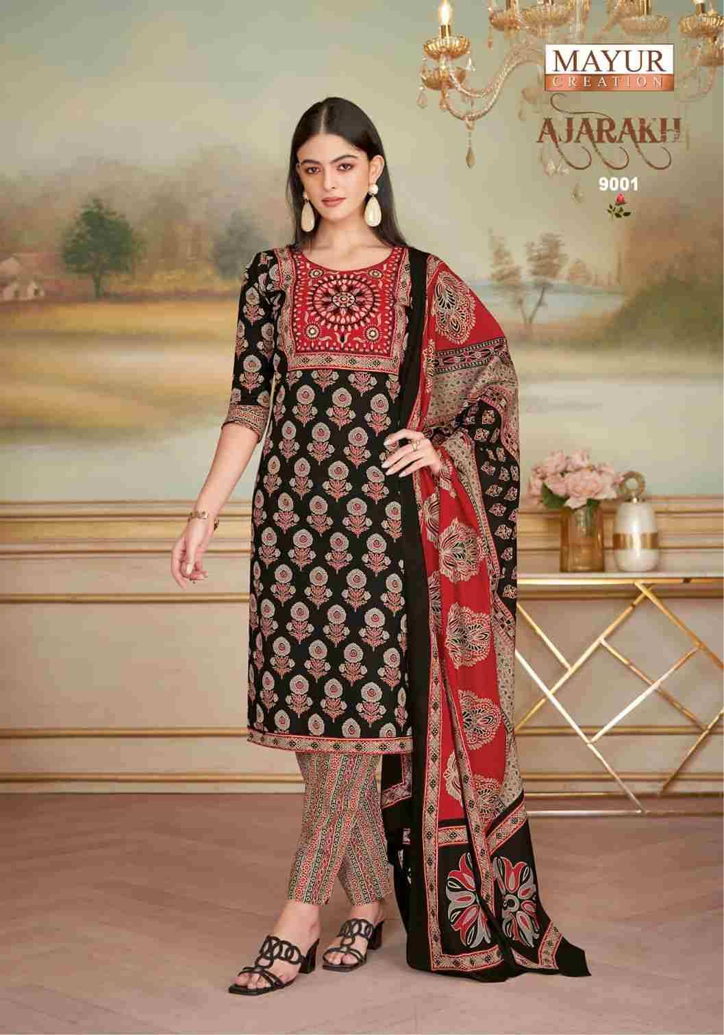 Ajarakh Vol-9 By Mayur Creation 9001 To 9010 Series Beautiful Festive Suits Stylish Fancy Colorful Casual Wear & Ethnic Wear Heavy Cotton Print Dresses At Wholesale Price